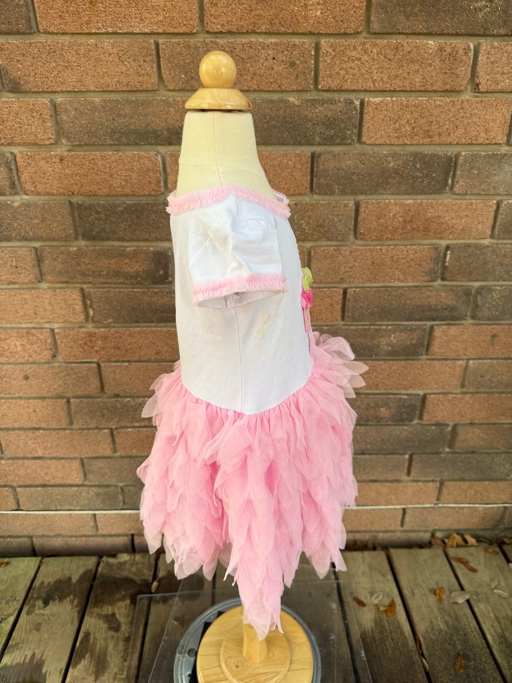 Bonnie Jean Pink and White Cupcake Tulle Party Dress Size 4 - Picture 3 of 5